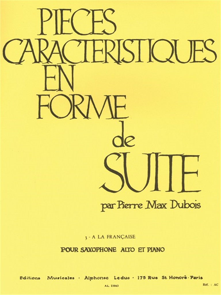 Pieces Caracteristiques en Forme de Suite